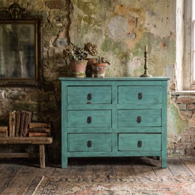 HAVANA Distressed Blue Wooden Drawers