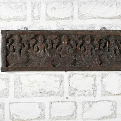 HAMESHA Hand-Carved Indian God Ganesha Wooden Panel