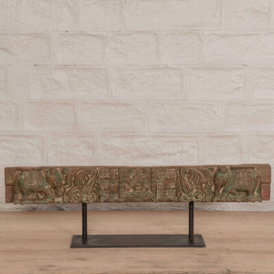 VINTAGE Vintage Gujarati Carved Teak Lintel