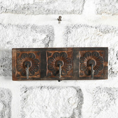 HAMESHA Rustic Indian Wooden Coat Hanger