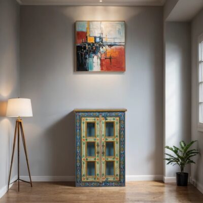 VIENNE Vintage Teak Wood Display Cabinet