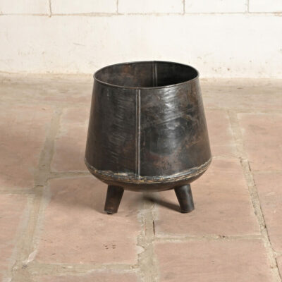VINTAGE Indian Iron Metal Planter Pot Container