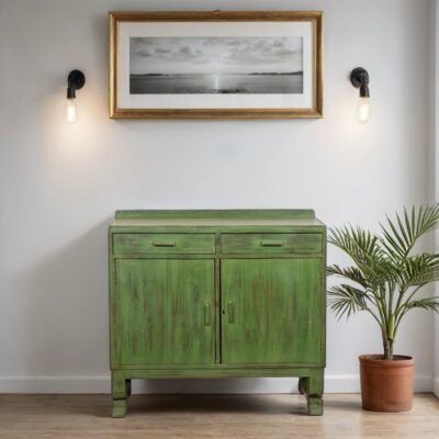 HAVANA Vintage Green Teak Wood Cabinet