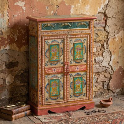 VIENNE Colourful Hand Painted Indian Cabinet