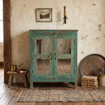 HAVANA Vintage Green Glass Cabinet