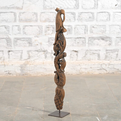 HAMESHA Hand-Carved Yali Peacock Indian Statue