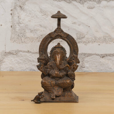 HAMESHA Ornate Brass Ganesha Statue