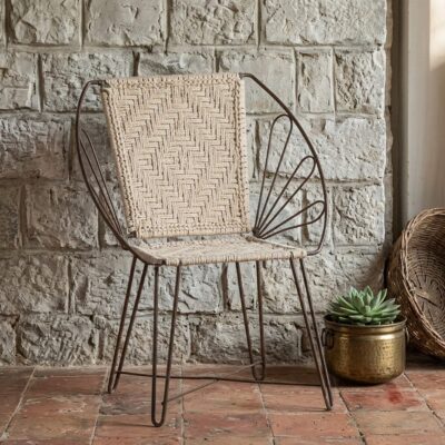 VINTAGE Vintage Rajasthani Iron Rope Chair
