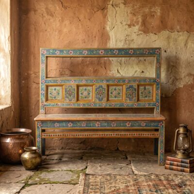 VIENNE Hand Painted Floral Indian Bench